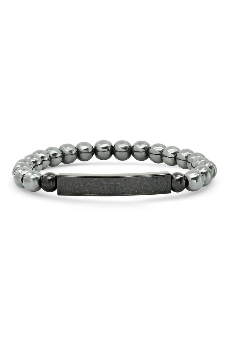 Beaded Hematite Bracelet, Main, color, BLACK