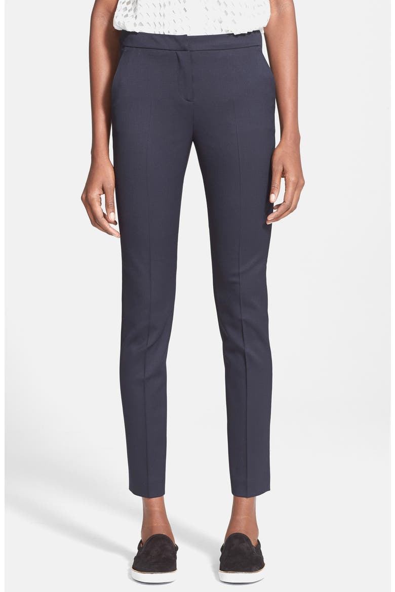 Slim Stretch Wool Ankle Pants, Main, color, NAVY