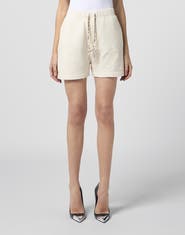 PHILIPP PLEIN Washed Fleece Shorts Tennis Club Crystals Women