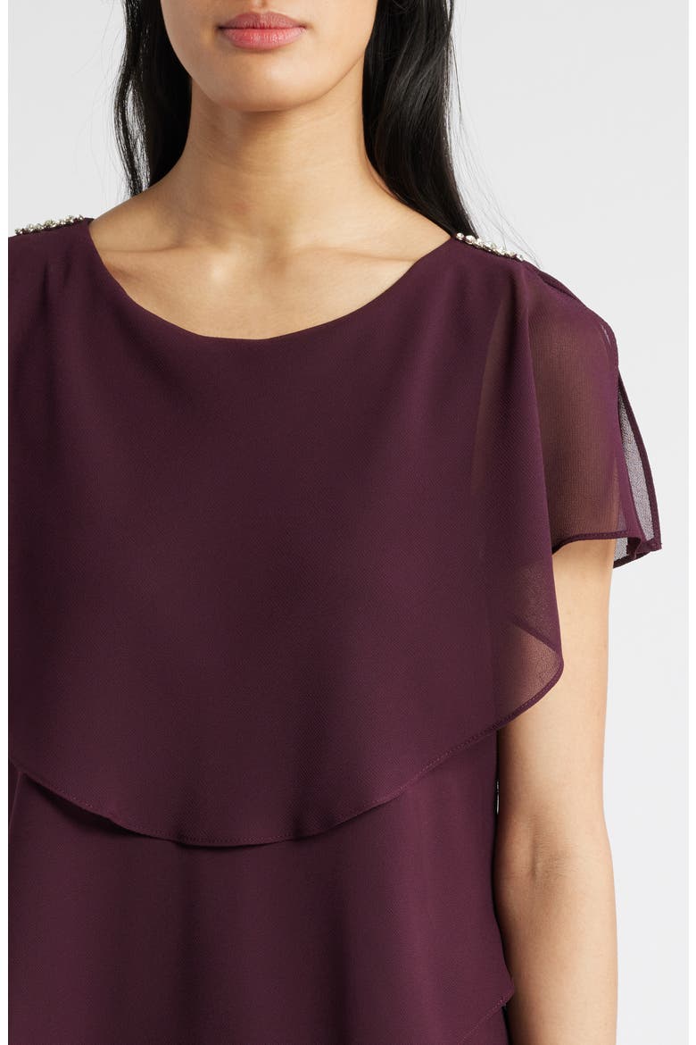Tiered Chiffon Midi Dress, Alternate, color, FIG