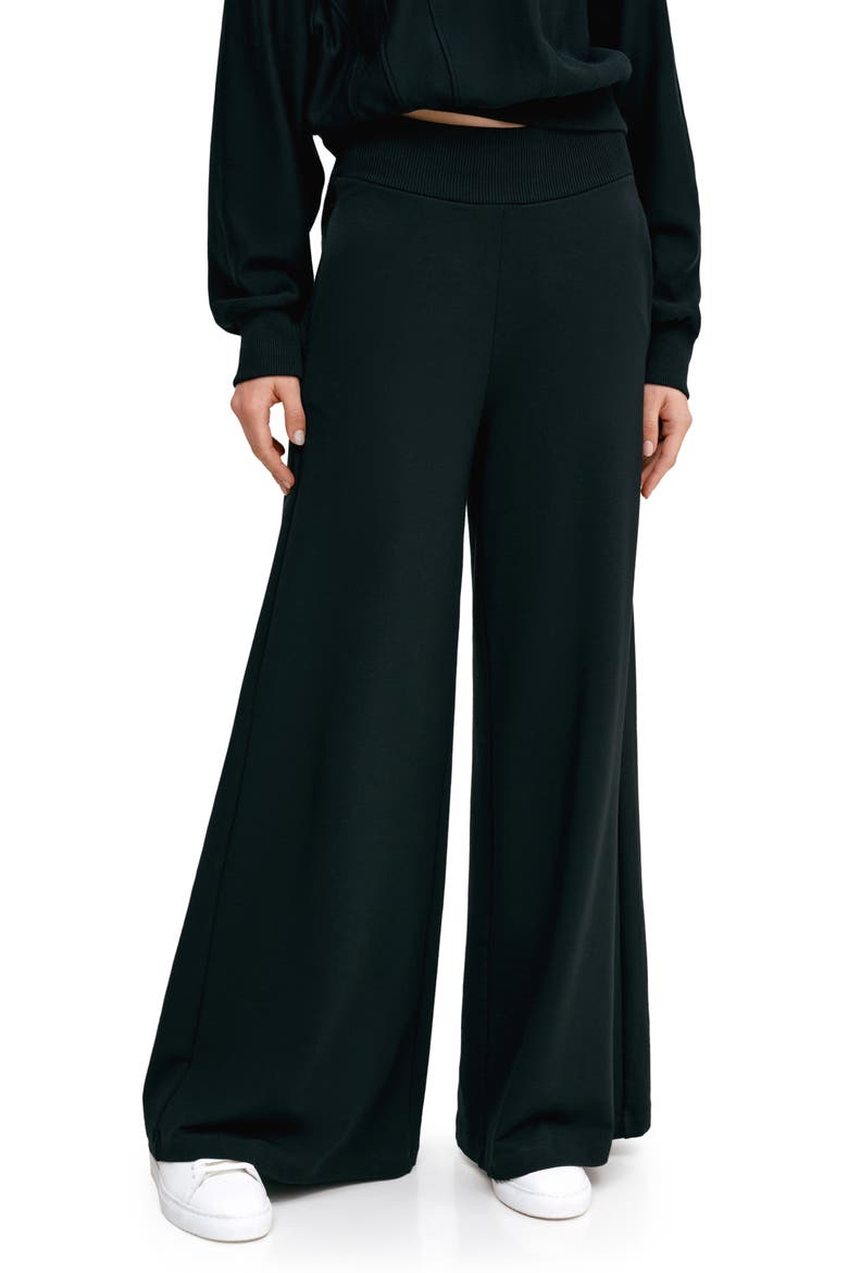 Easton Wide Leg Sweatpants, Main, color, BLACK
