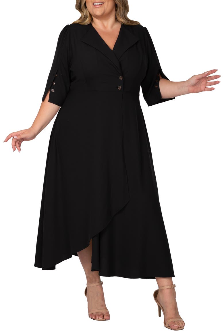 Slit Sleeve Maxi Dress, Alternate, color, BLACK