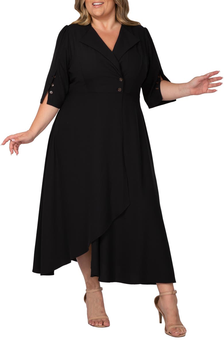 Standards & Practices Slit Sleeve Maxi Dress, Alternate, color, Black