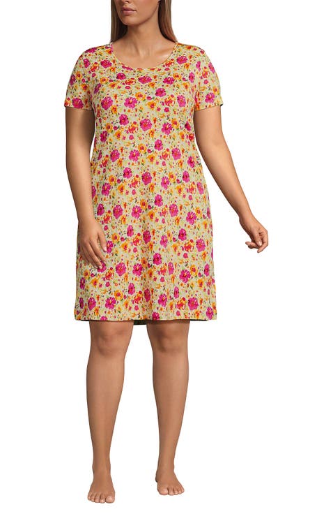 Cotton Short Sleeve Knee Length Nightgown