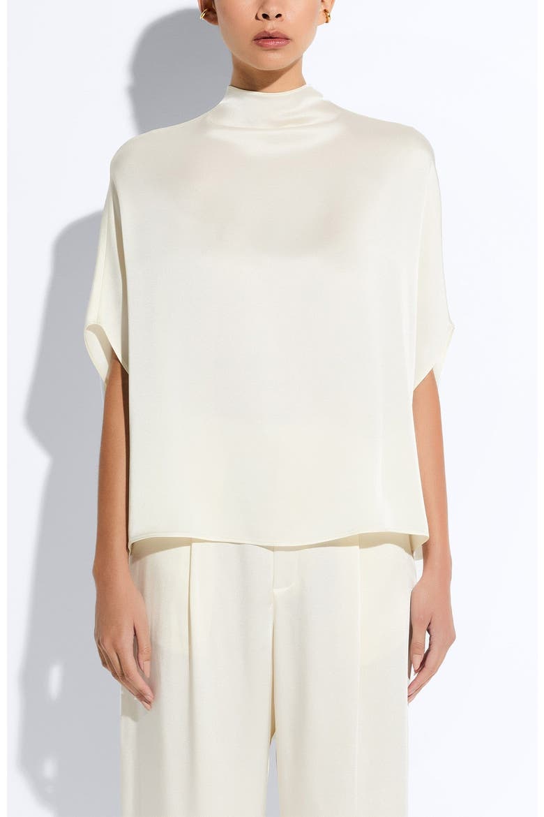 Satin Cape Tee, Main, color, Cream