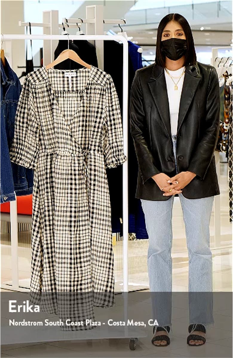 Lucinda Plaid Cotton Wrap Midi Dress, sales video thumbnail