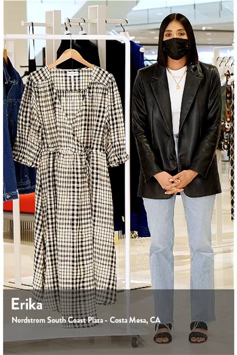 Lucinda Plaid Cotton Wrap Midi Dress video