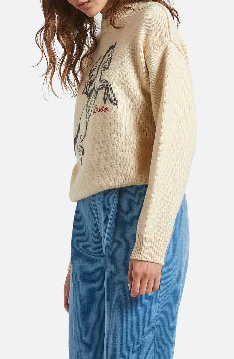 Brixton Ranching Club Crewneck Sweater, Alternate, color, Whitecap