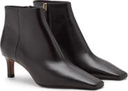 MANGO Square Toe Leather Bootie
