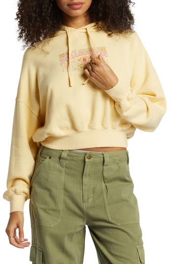 Shop Billabong All Time Graphic Hoodie In Retro Yellow