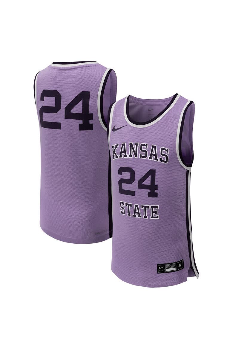 Youth Nike #24 Lavender Kansas State Wildcats Replica Basketball Jersey, Main, color, Lavender