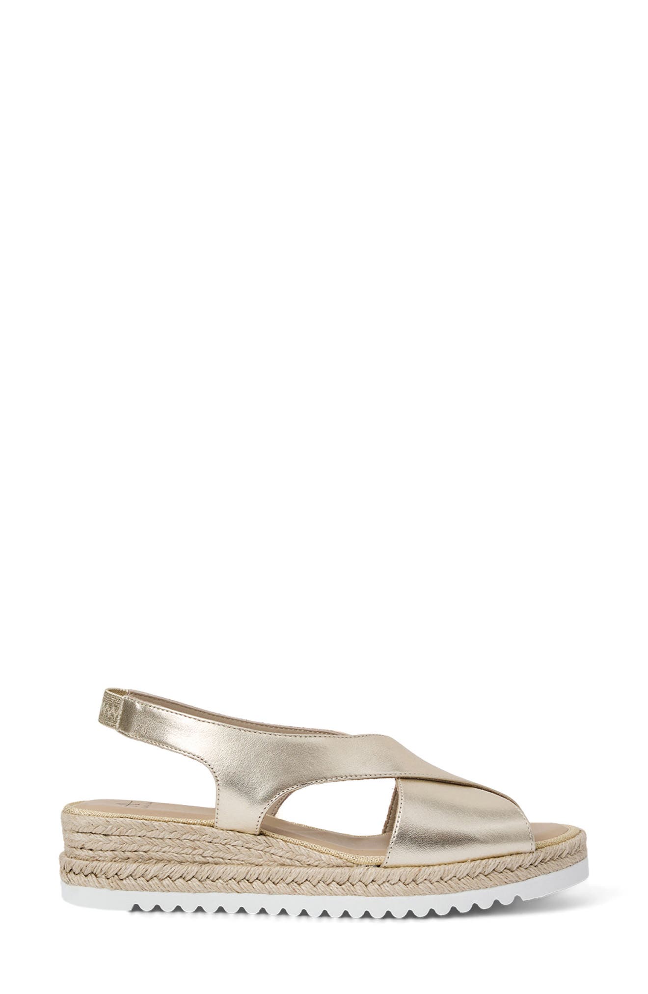 Adelina Weatherproof Slingback Espadrille Platform Wedge Sandal, Alternate, color, PLATINO