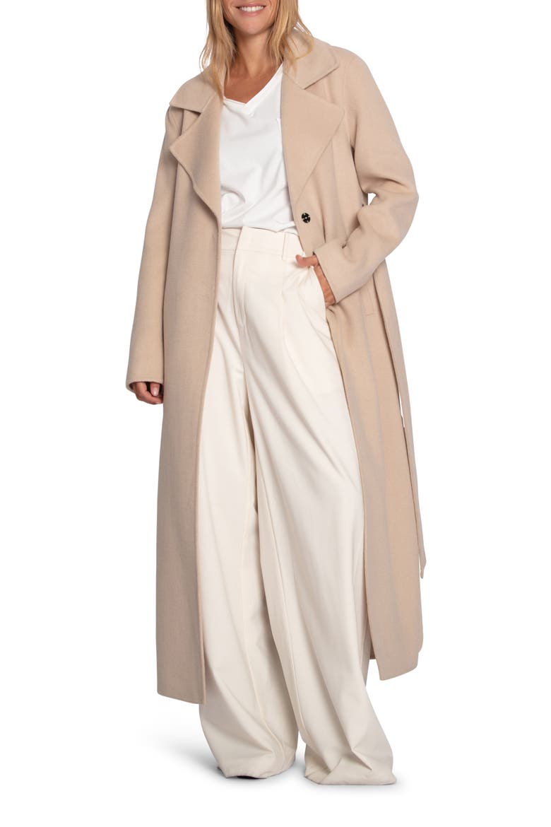Ex-Boyfriend Wool Blend Maxi Coat, Alternate, color, PALE OAT