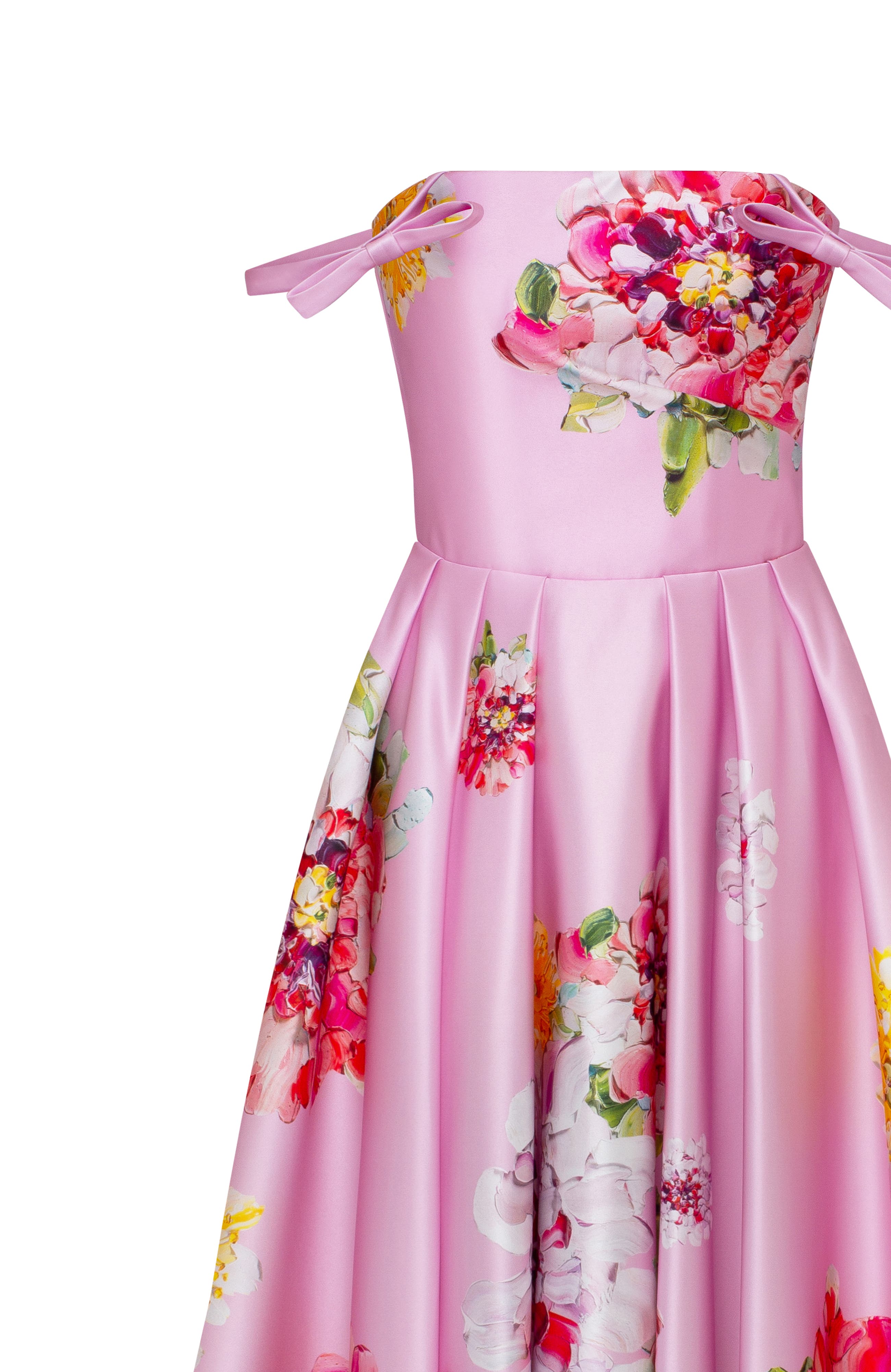 floral satin fit and flare dress Boat Neck Maxi Satin Floral Cocktail Dress Belted Fit and Flare Open Back Flying Tomato ID22860