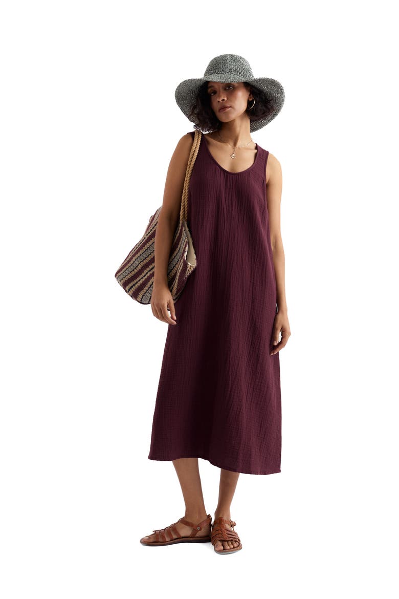 Helleborne Sleeveless Organic Cotton Dress, Alternate, color, CACAO