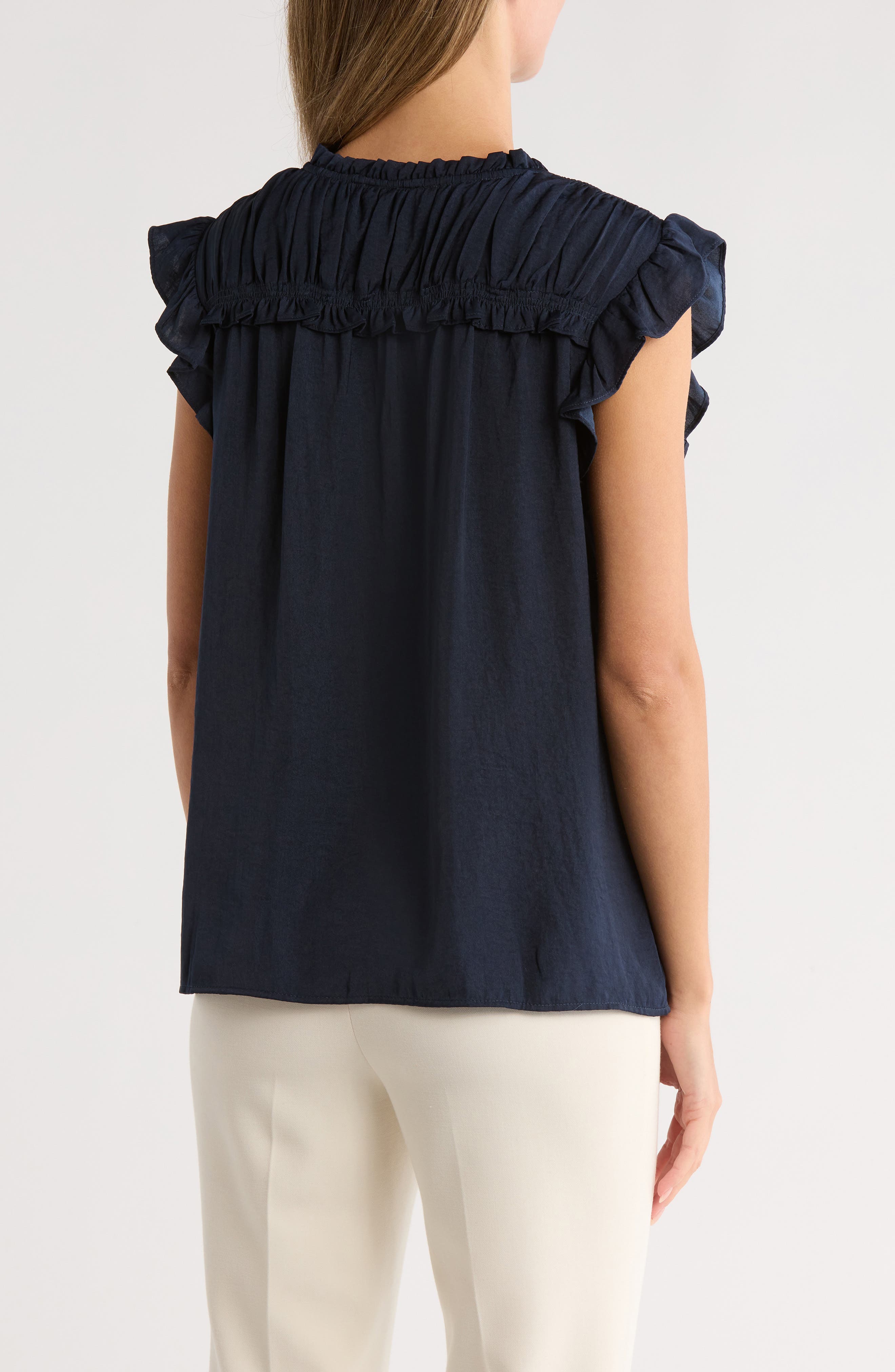 Ruffle Tie Neck Top - image 4