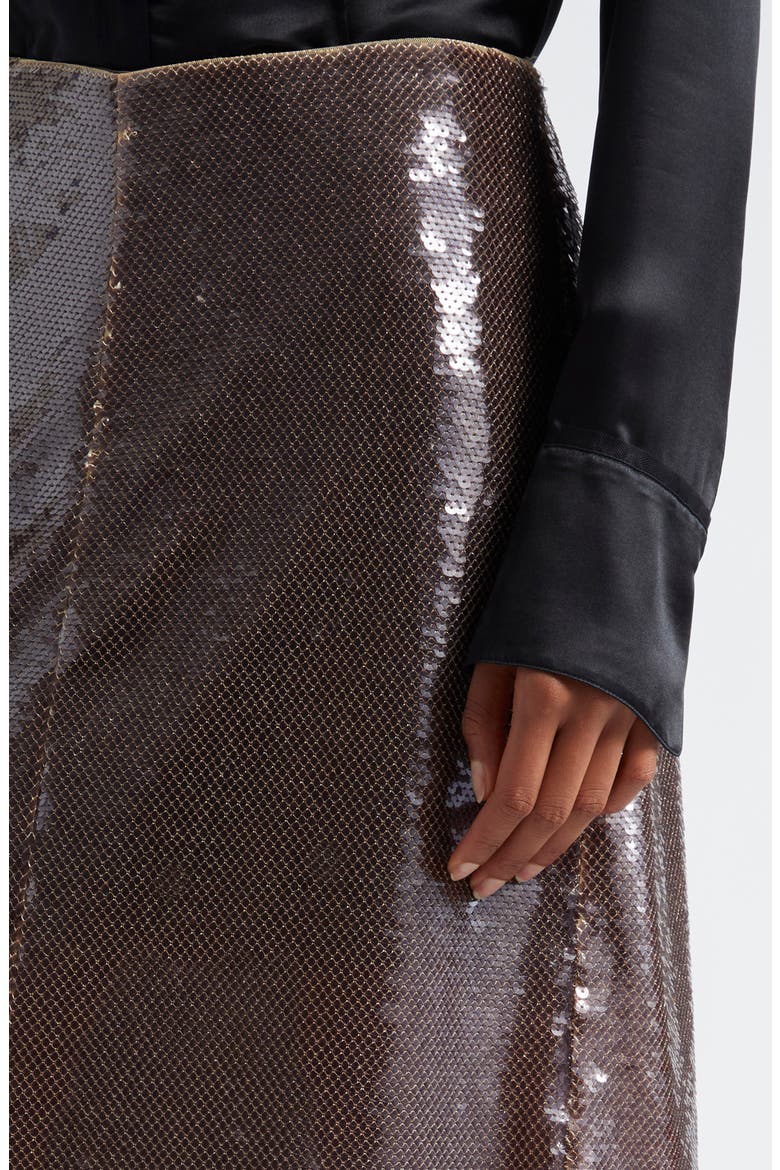 Monroe Sequin Midi Skirt, Alternate, color, SMOKE