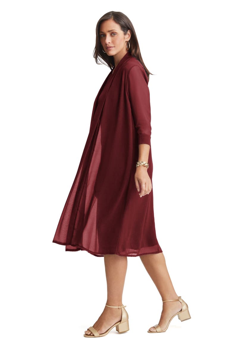 2 Piece Lace Jacket Dress, Alternate, color, RICH BURGUNDY