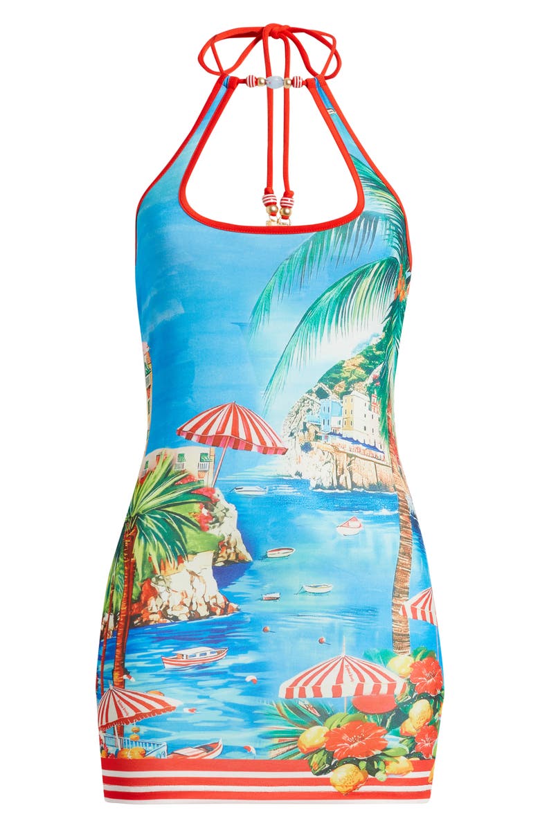 Kulani Kinis Beaded Halter Minidress, Alternate, color, Mermaid Cove