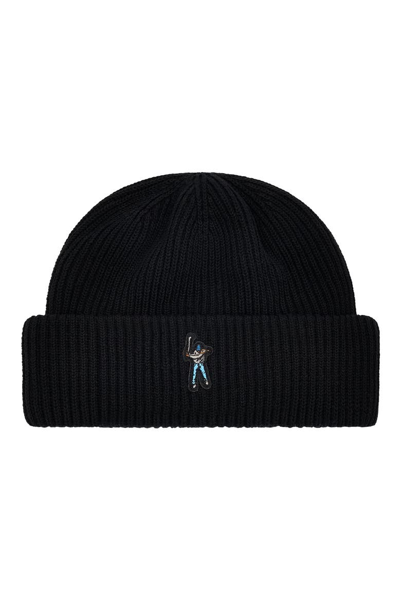 Swingman Embroidered Beanie, Main, color, BLACK