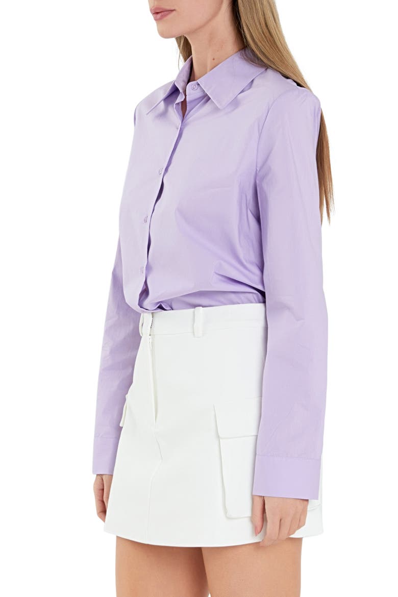 Accent Collar Poplin Shirt, Alternate, color, LAVENDER