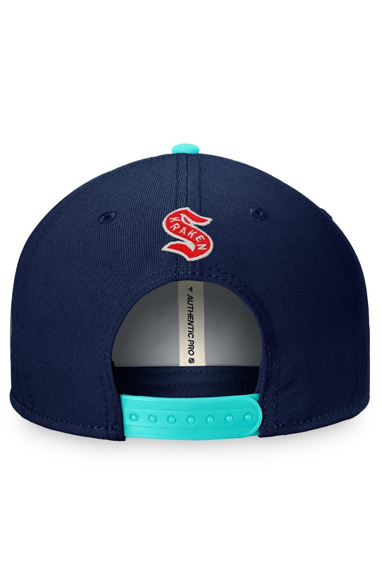 FANATICS Men's Fanatics Branded Cream/Deep Sea Blue Seattle Kraken 2024 NHL Winter Classic Snapback Hat, Alternate, color,