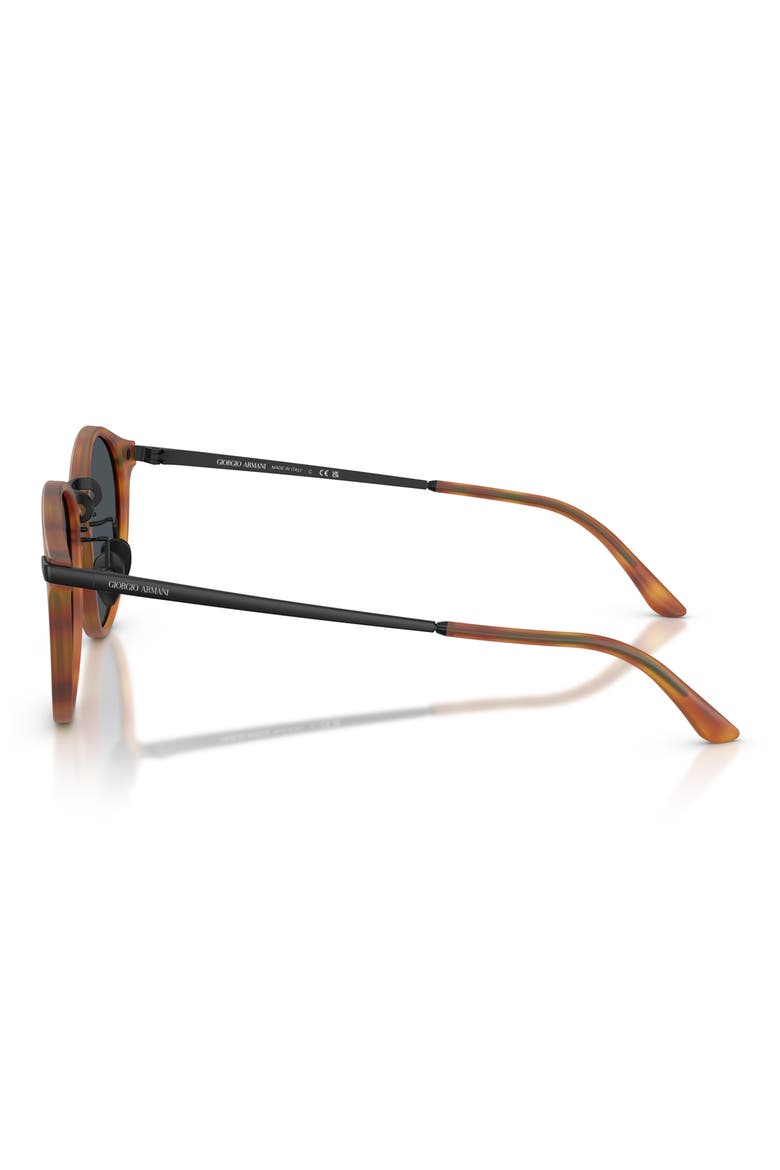 51mm Round Sunglasses, Alternate, color, MATTE BROWN TURTLE / BLUE