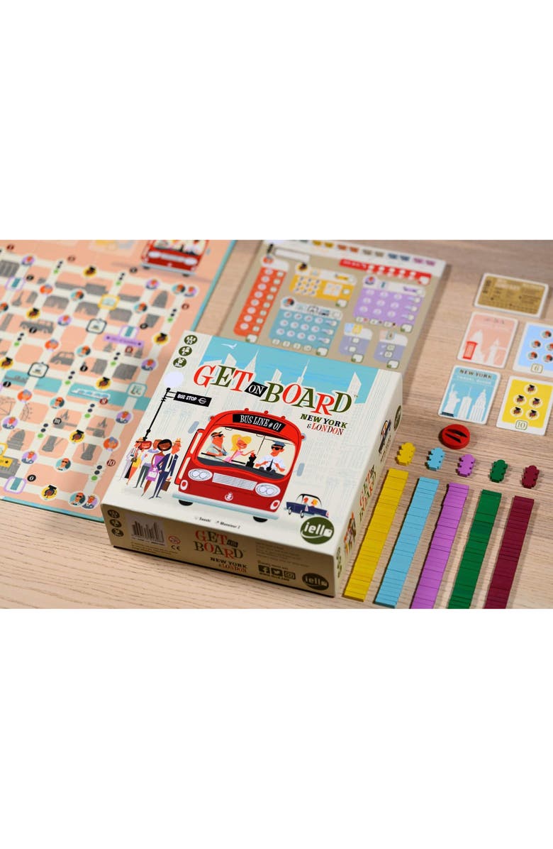 IELLO Get On Board New York & London Iello City Bus Line Strategy Board Game 8+, Alternate, color, Multicolored