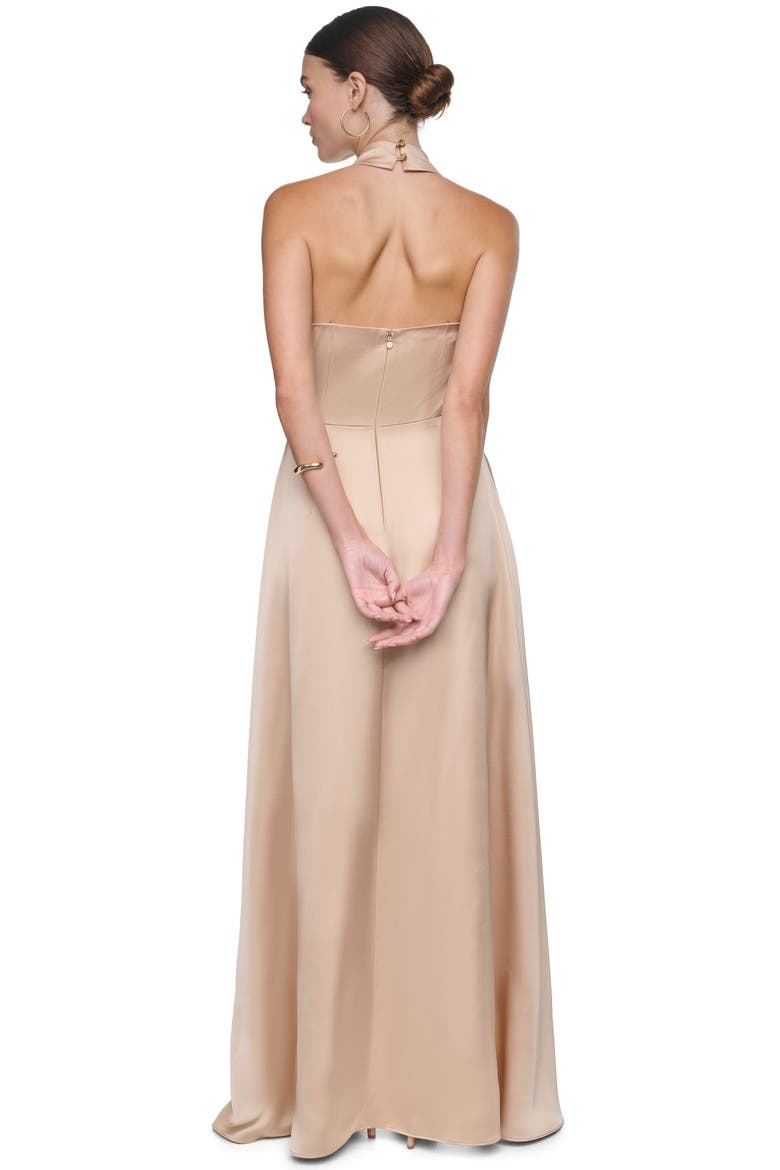 Halter Tuxedo High-low Gown, Alternate, color, Bronze