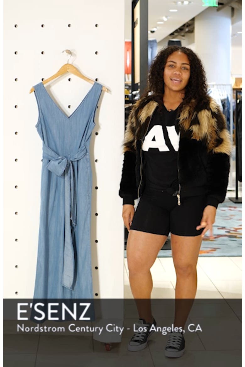 Dark Matter Wrap Tie Chambray Jumpsuit video