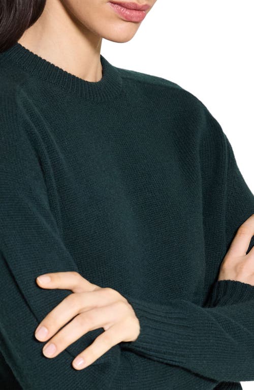 Theory Cashmere Crewneck Crop Sweater In Green