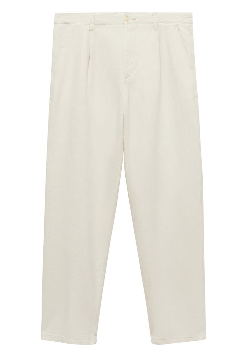 MANGO Relaxed Fit Cotton & Linen Pants, Alternate, color, 