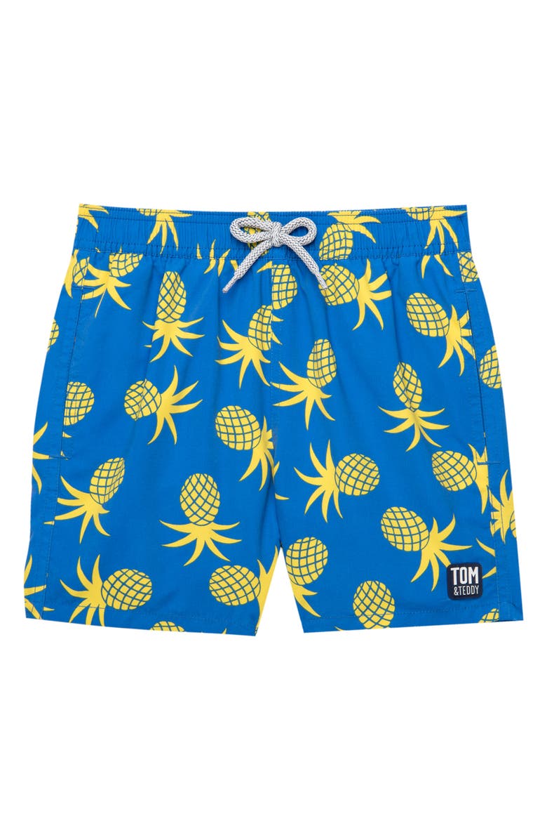 Tom & Teddy Pineapple Swim Trunks, Main, color, 