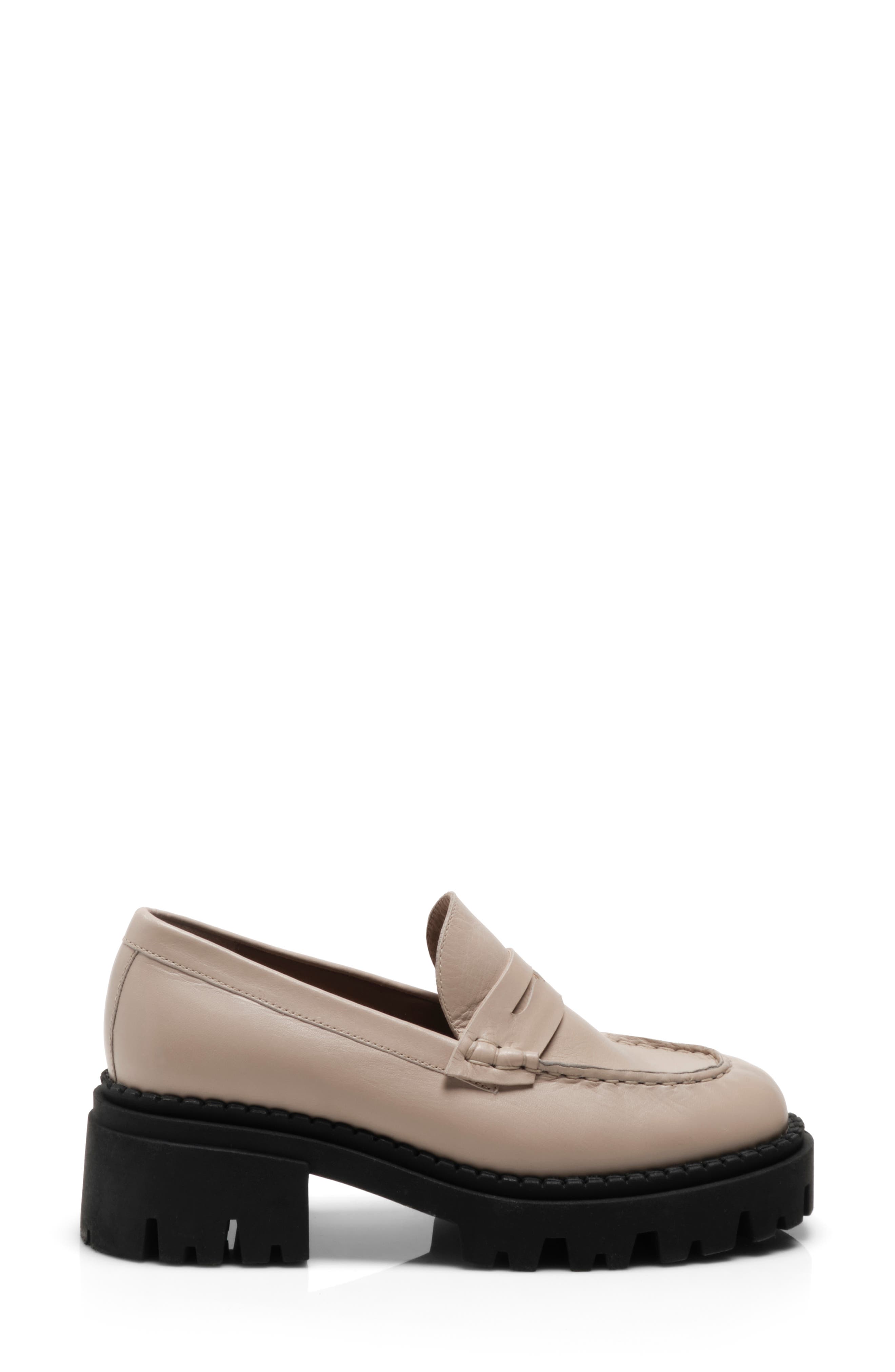 Lyra Lug Sole Loafer, Alternate, color, PEARL SAND