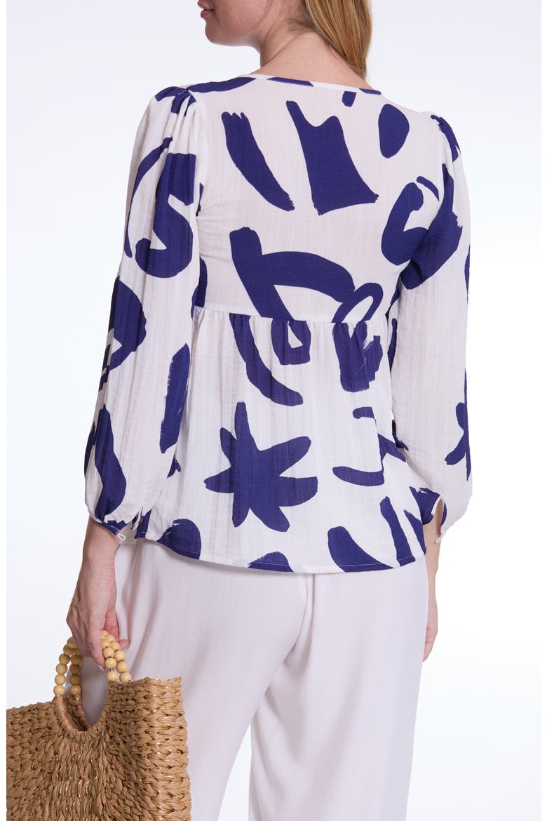 Corfou Print Tie Neck Maternity Top, Alternate, color, WHITE MULTI