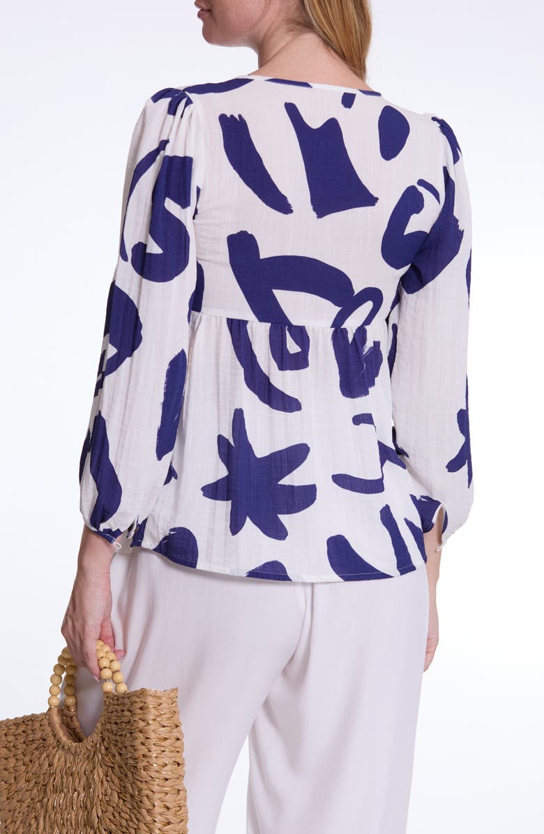 Cache Coeur Corfou Print Tie Neck Maternity Top, Alternate, color, White Multi