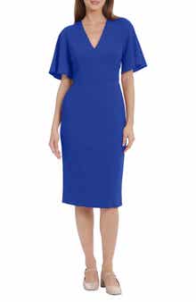 Maggy London Flutter Sleeve Midi Dress