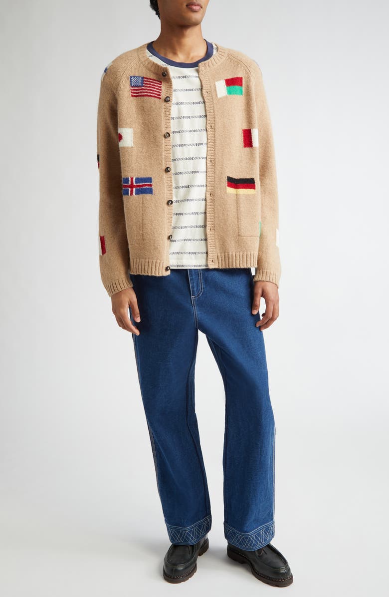 Bode Round-the-World Baby Alpaca and Merino Wool Cardigan, Alternate, color, 