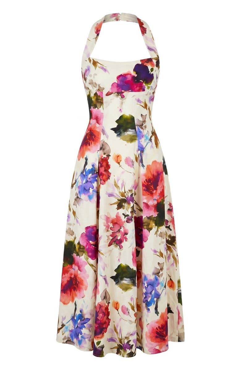 NICHOLAS Elisabeth Print Dress, Alternate, color, Watercolor Flora