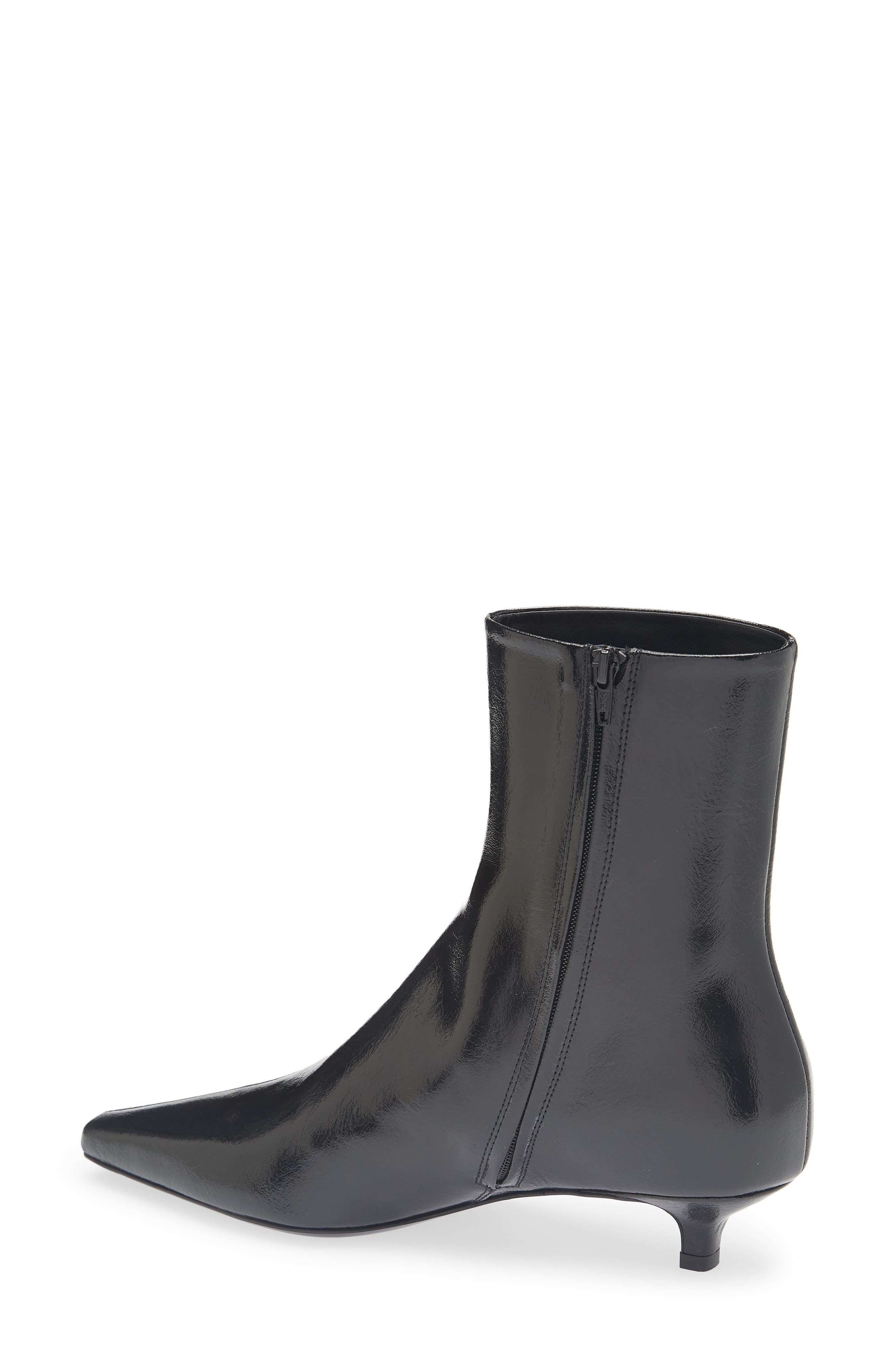 TOTEME Slim Kitten Heel Pointed Toe Bootie, Alternate, color, Black
