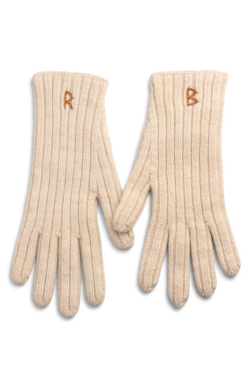 Ruslan Baginskiy Monogram Embroidered Merino Wool Gloves In Neutral