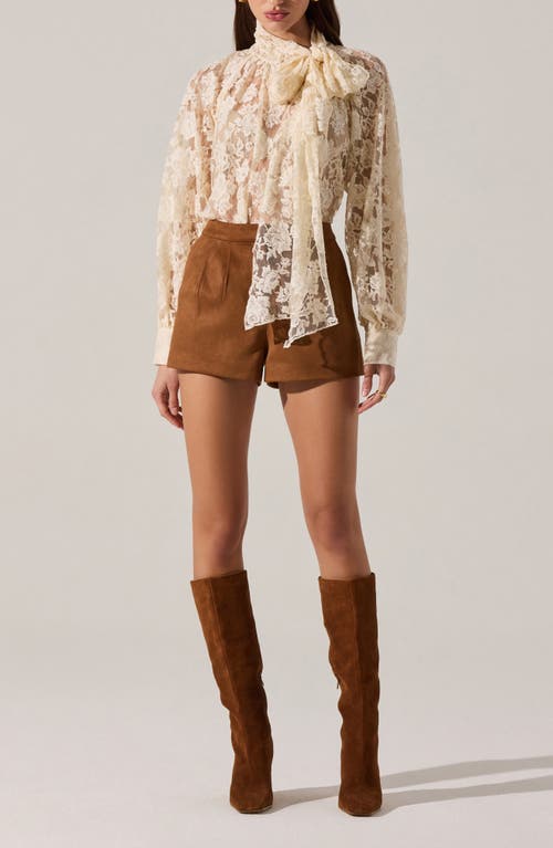 Astr The Label Jude Faux Suede Shorts In Brown