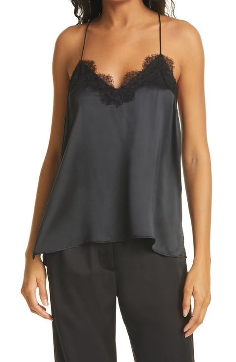 The Racer Lace Trim Silk Camisole