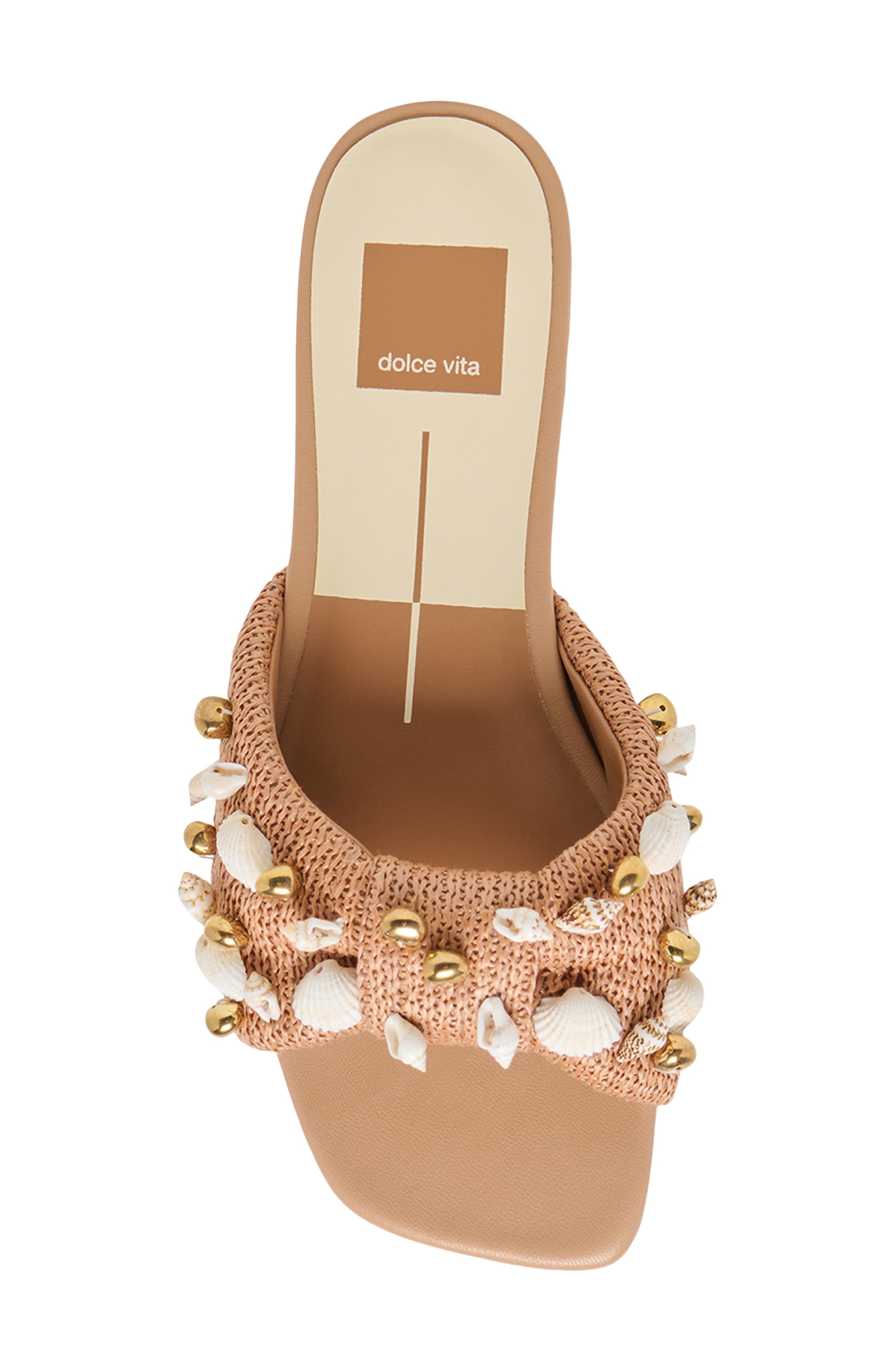 Lizza Slide Sandal, Alternate, color, TOFFEE BEADED RAFFIA