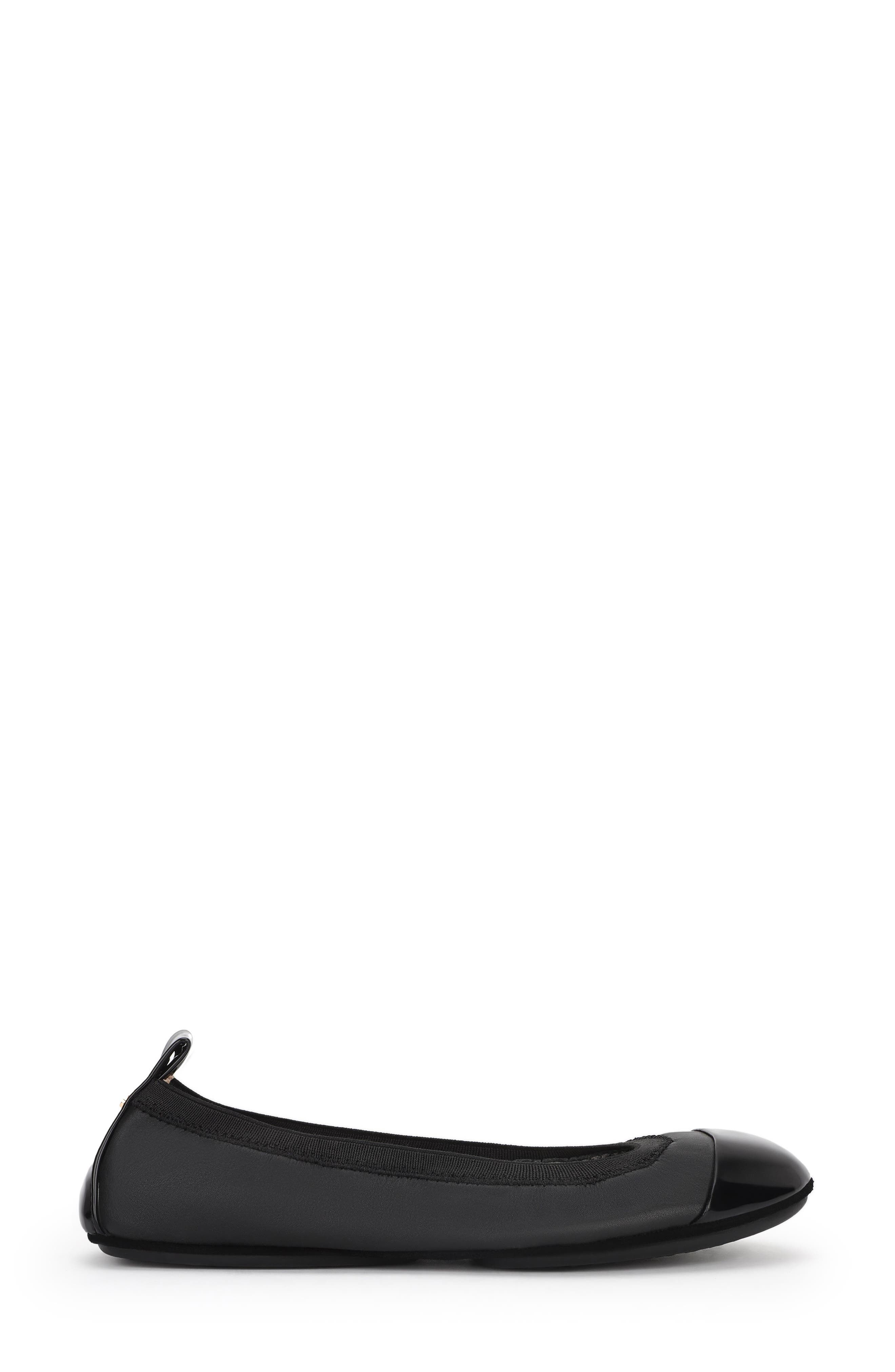 Yosi Samra Samantha Foldable Ballet Flat, Alternate, color, Black/ Black
