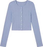 Lunya Short Sleeve Pointelle Cardigan