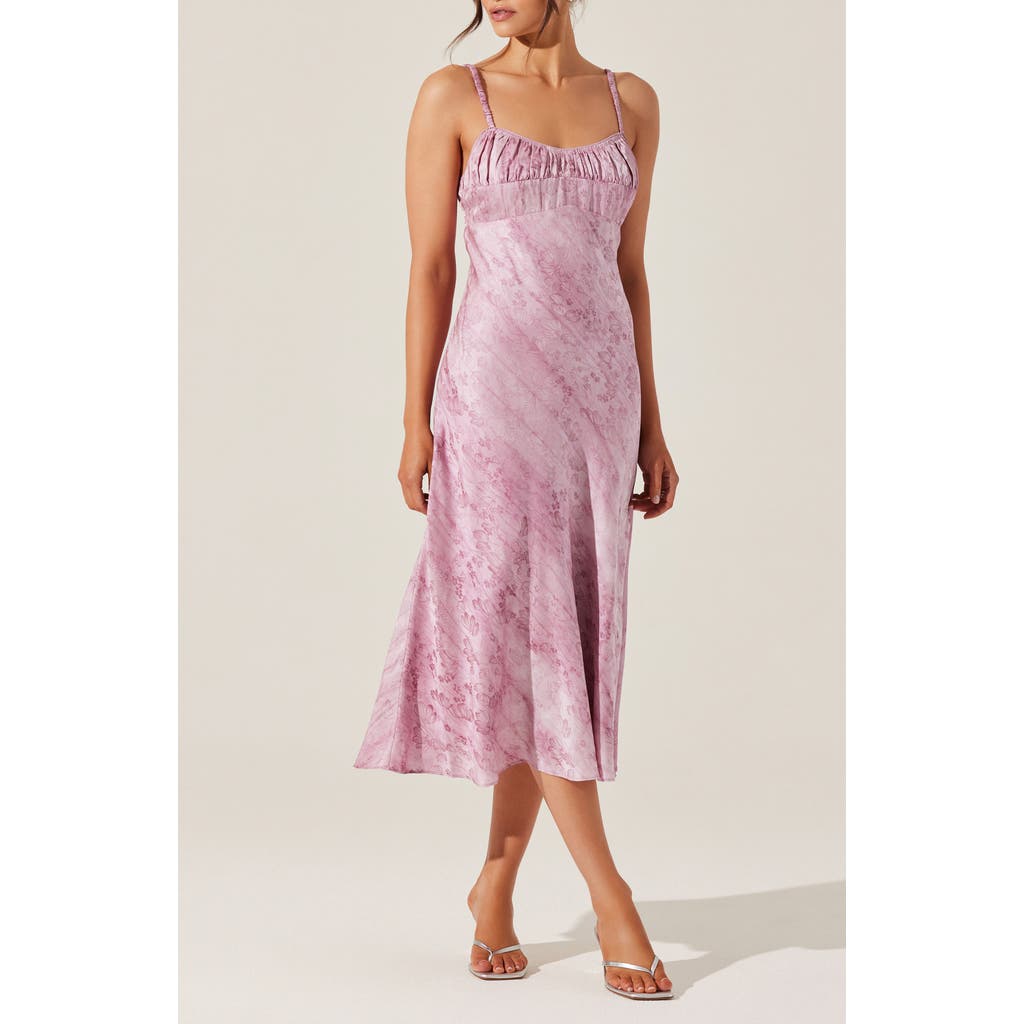Astr The Label Kaiya Floral Bias Cut Satin Dress In Pink