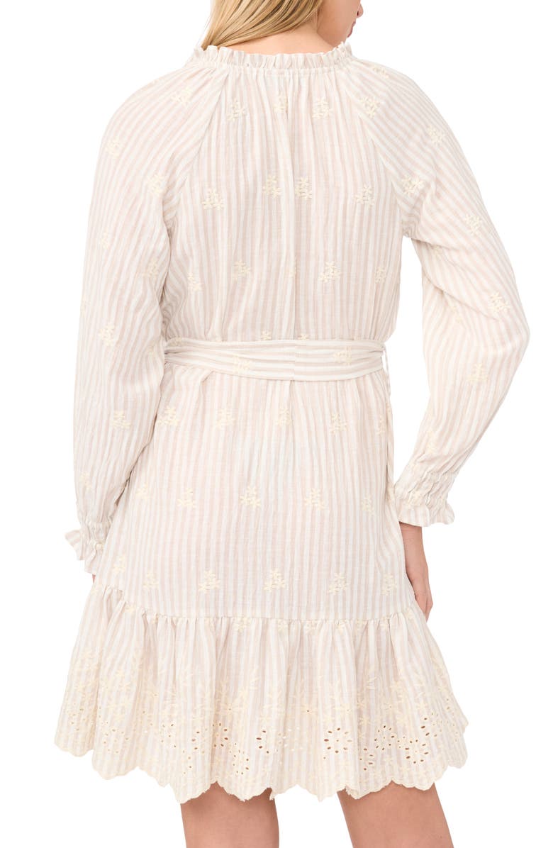 Vince Camuto Balloon Sleeve Belted Shirtdress, Alternate, color, Birch