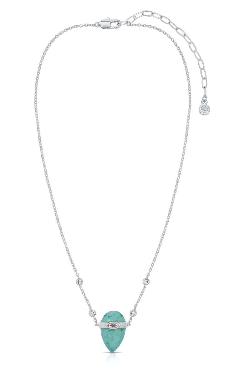 Turquoise & Cubic Zirconia Solstice Necklace, Alternate, color, TURQUOISE AND SILVER