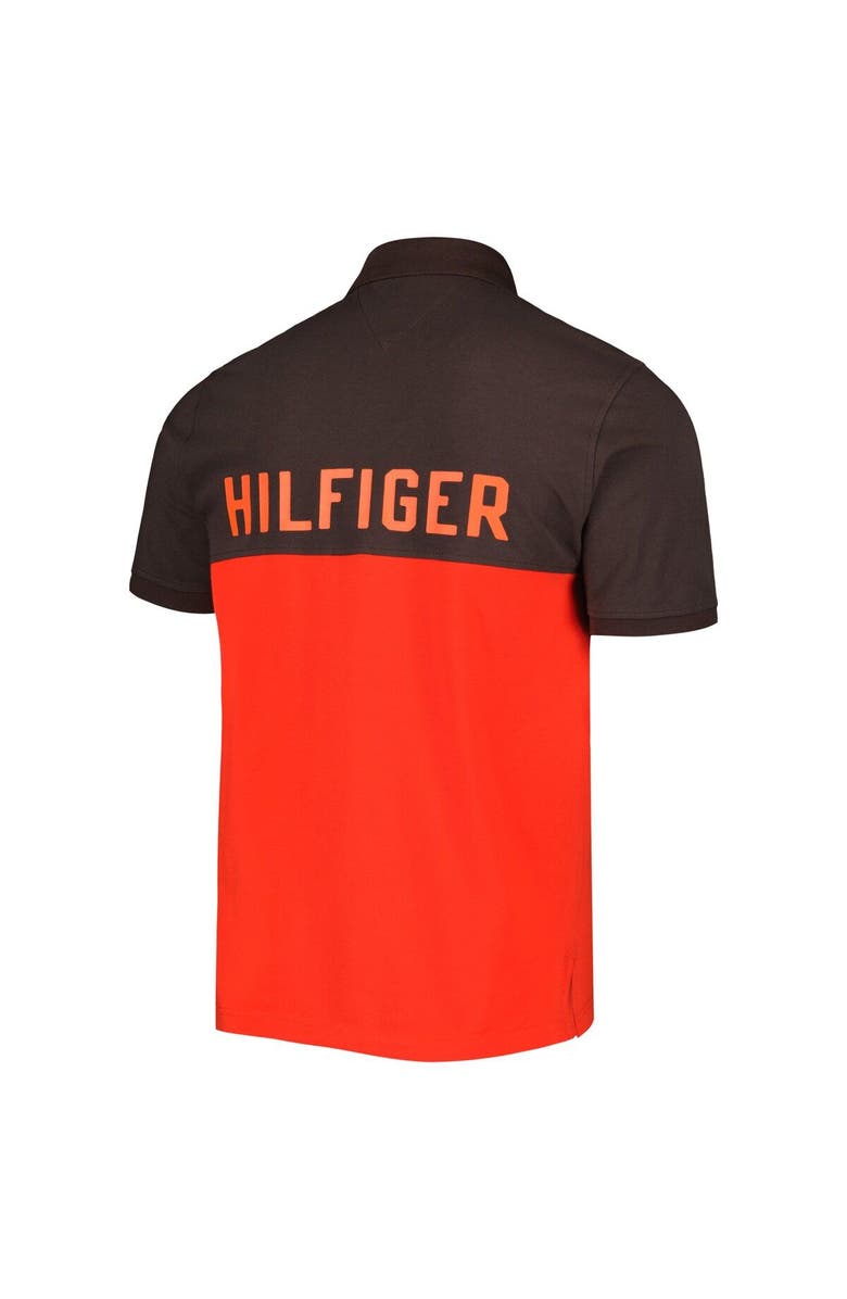 Tommy Hilfiger Men's Tommy Hilfiger Orange/Brown Cleveland Browns Color Block Polo, Alternate, color, Orange